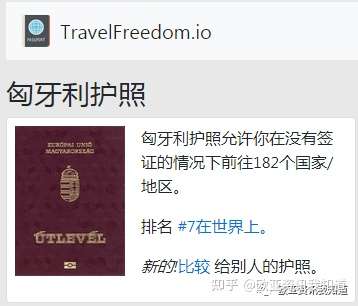 匈牙利护照免签哪些国家