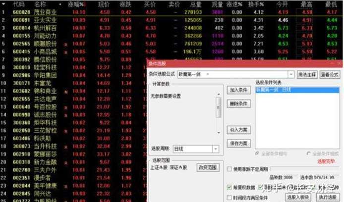 股友交流(vx:h002461) 第一组选股器是 一柱擎天 ,选出的多支股票均