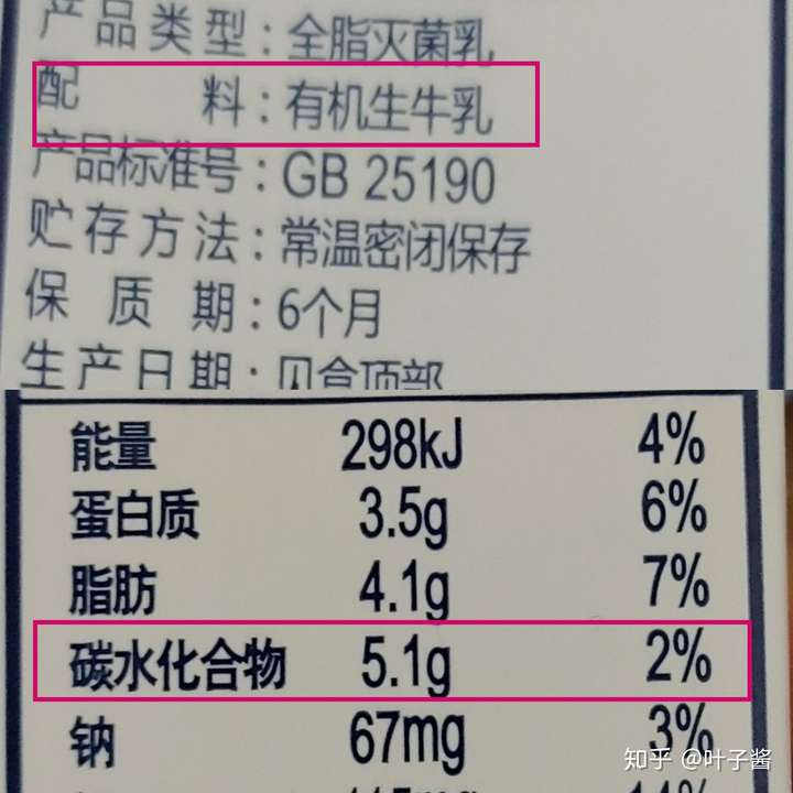 某纯牛奶的配料表和含糖量