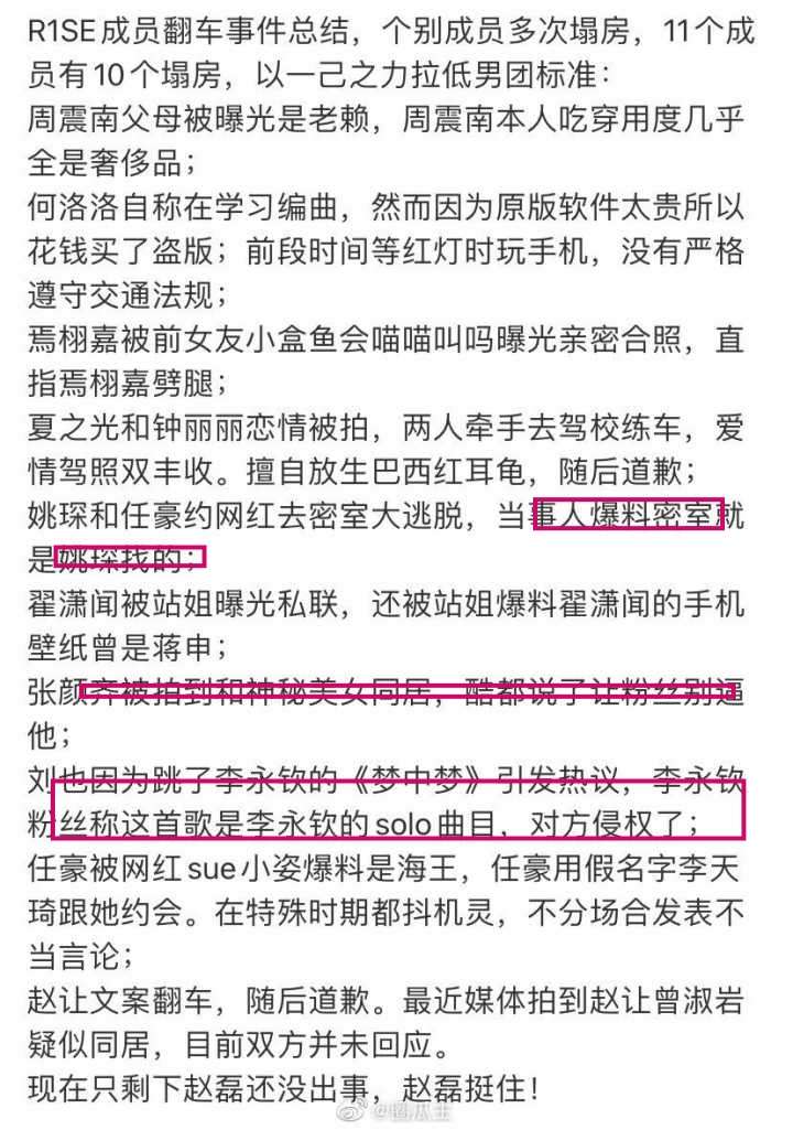 有没有rise的塌房完整时间线?