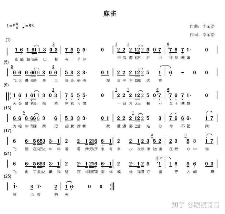 如何评价李荣浩12月5日新歌《麻雀》?