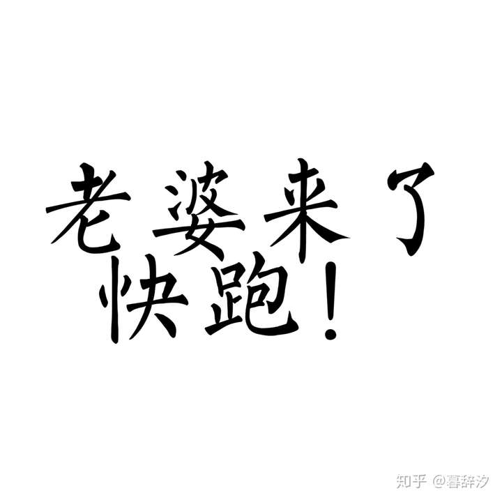 有没有老婆来了,快跑的一套表情包?