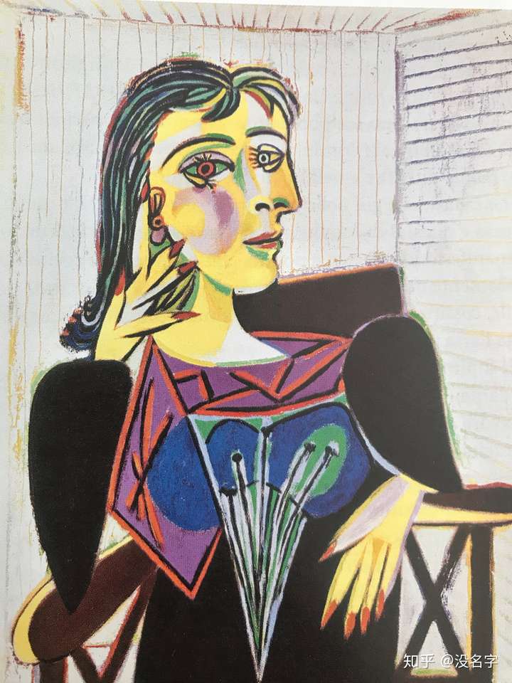 毕加索,《dora maar的肖像》,布面油画,92x65cm,1937