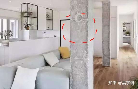 室内设计时,屋内有承重的大柱子怎么解决呢?