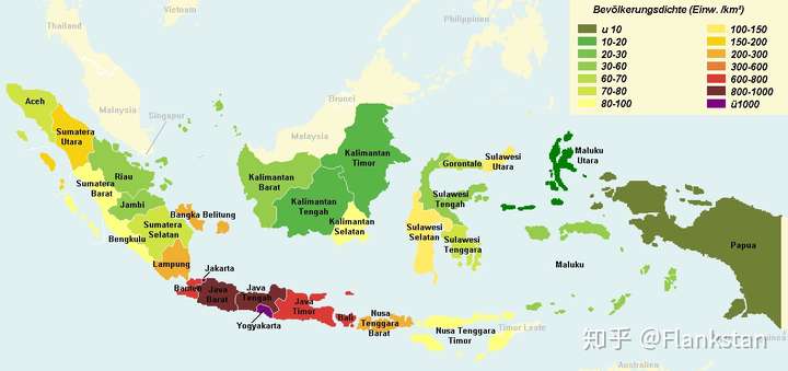 印度尼西亚人口密度