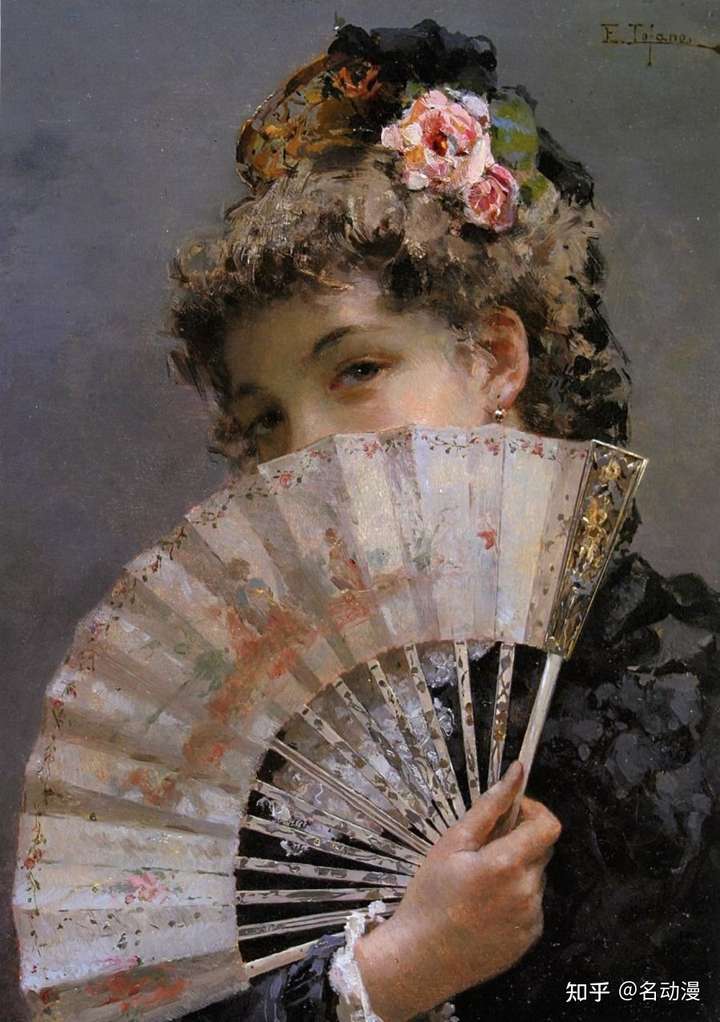 我想问一下拿着扇子的女生是哪副名画?