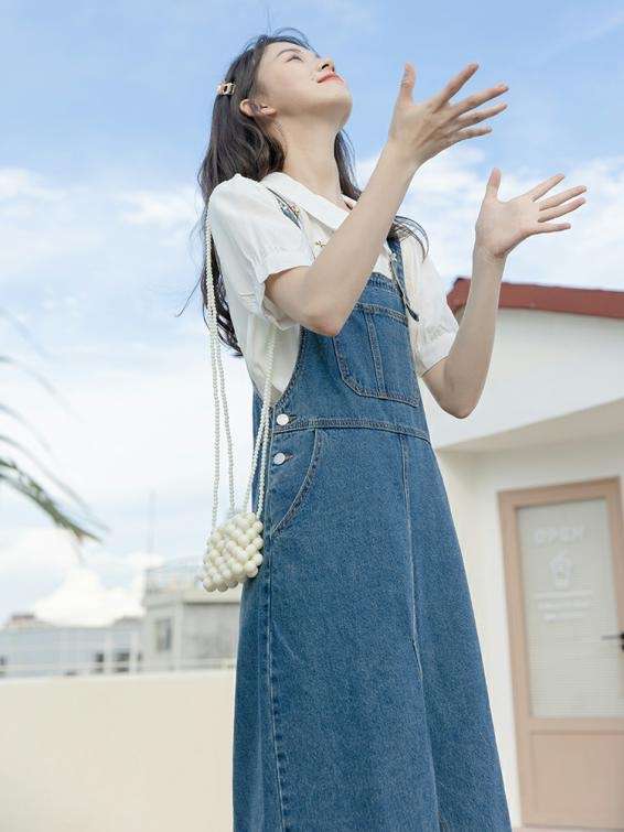 盐系牛仔背带裙(tb:么宁文艺甜美小清新)