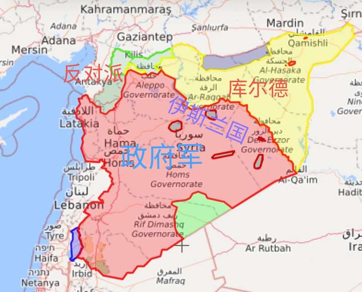 2020年4月23日,叙利亚局势图