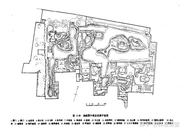 风景园林专业拙政园手绘平面图怎么画?