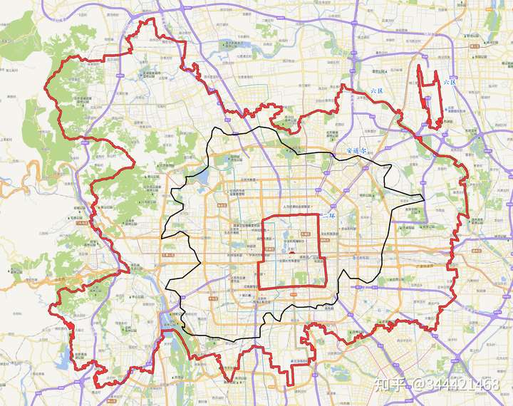 将袖珍国的国土投影到北京市(六环)地图中,它们能包含