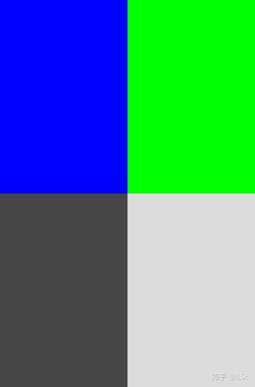 纯颜色的明度有其固有的属性 常人和蓝绿色盲看到的:蓝深,绿浅 常人