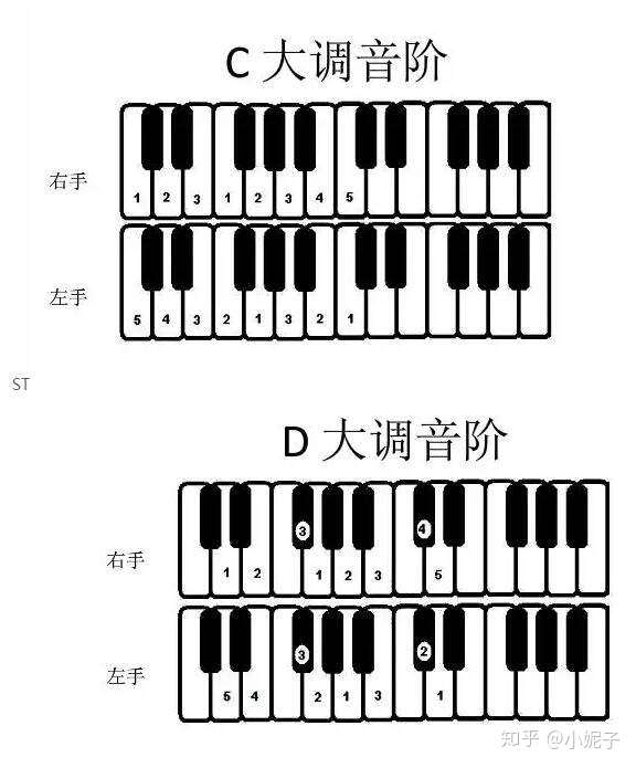在钢琴上用g键弹奏d/f#和d有什么不同?