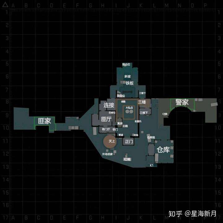 csgo各点位名称比如mirage的vip,train的绿通都是哪里叫什么,有什么