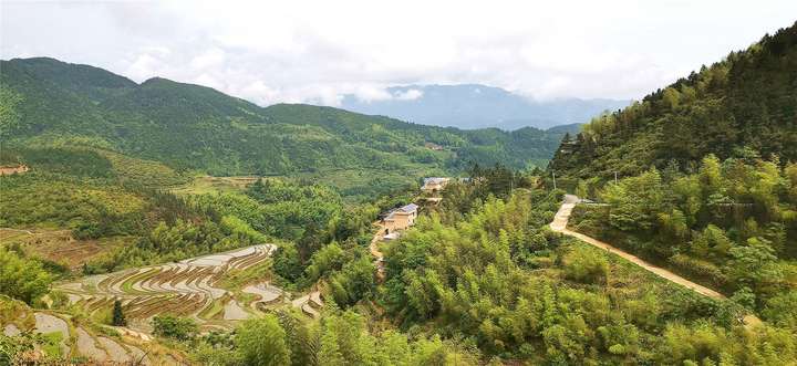 位于江西省吉安市遂川县左安镇的桃源梯田风景如