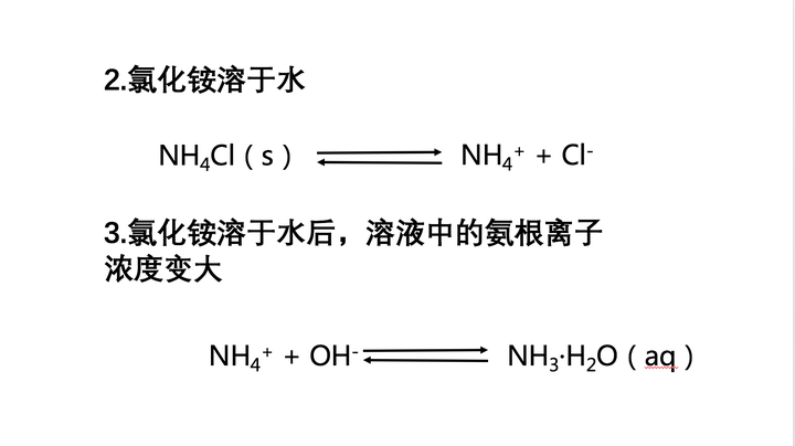 氨水和氯化铵的方程式怎么写?