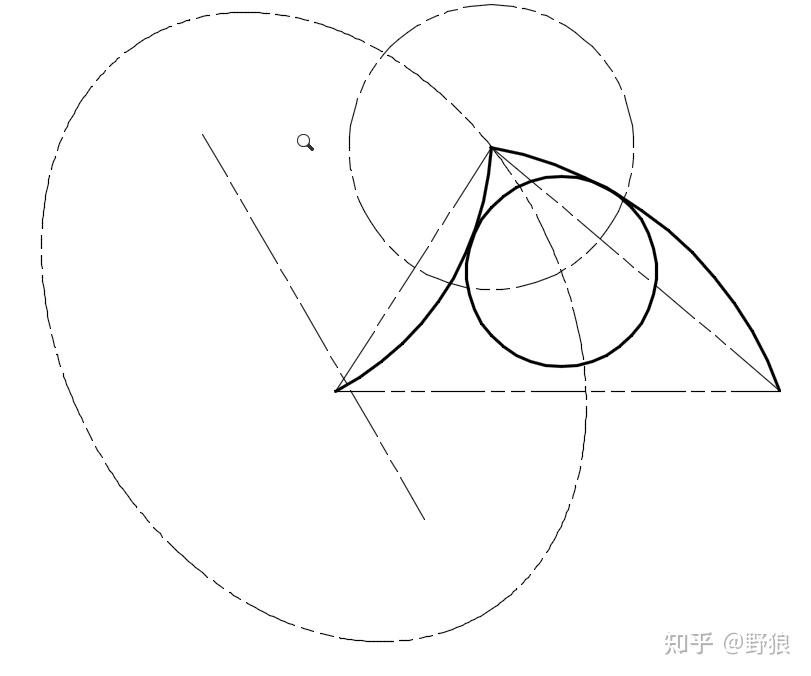 以及与中间圆相切,可利用三点画圆画出; 5)删除多余辅助线即可