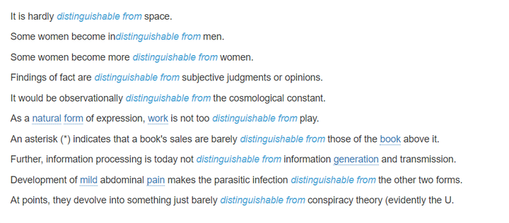 distinguishable,authorize bedistinguishedfrom和bedistinguishablefrom的区别