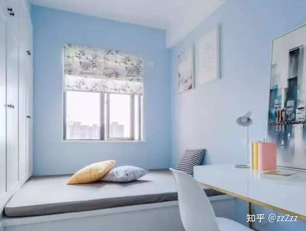 房间油漆颜色效果图——清新蓝