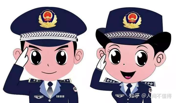 小孩子看帽子就知道了, 帽子上有国徽的是警察 帽子上没有国徽的是