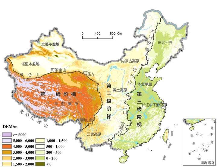 中国地形的三级阶梯