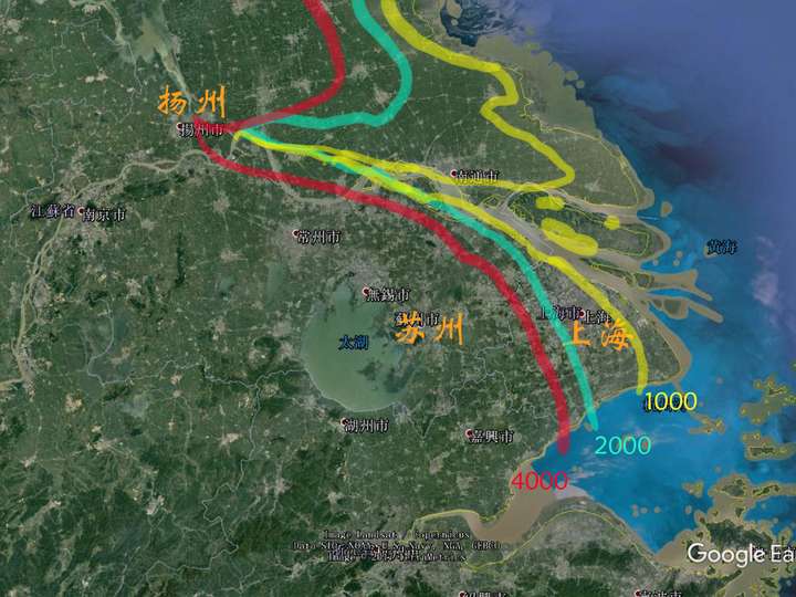 用卫星地图环顾全球为什么只有中国的海岸线污了那么大一片