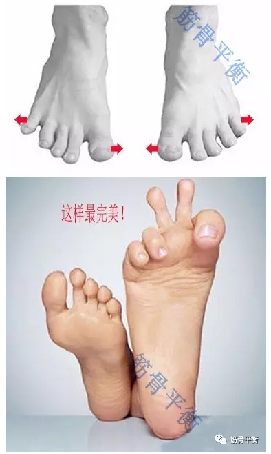 经常活动五个足趾,分一分,促进足部小肌肉的运动,避免出现费用性萎缩