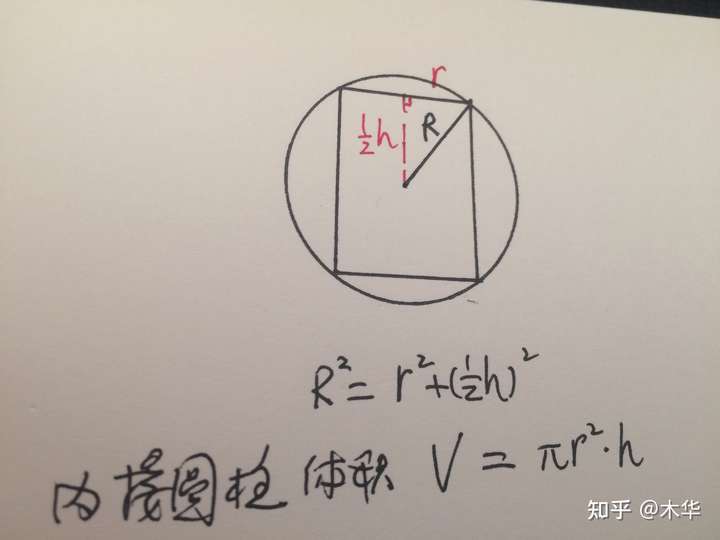 已知球的半径为r,球内接圆柱的底面半径为r,高h,则r和h为何值时,内接