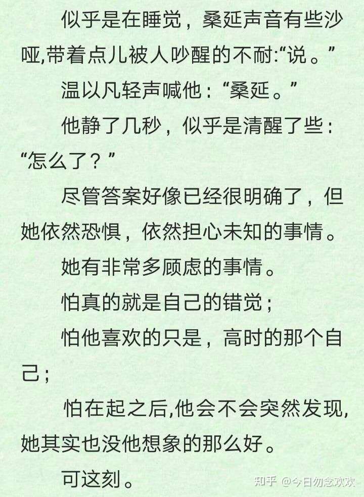 这本小说算是一个久别重逢的文,桑延瞒着所有人默默爱了温以凡九年