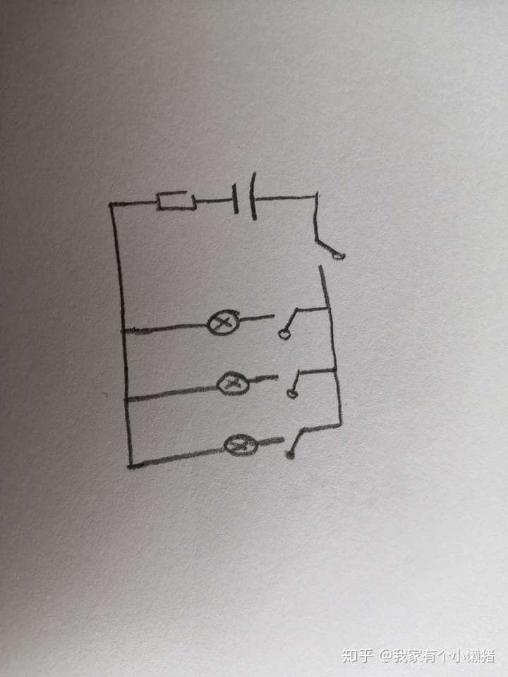 并联电路3个灯4个开关:每个开关作用不一样怎么画?