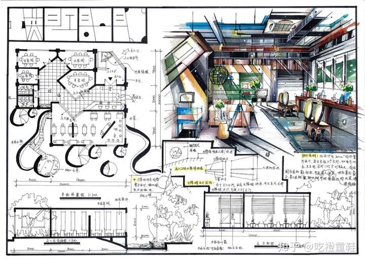 建环素材分享丨环艺快题设计效果图手绘参考