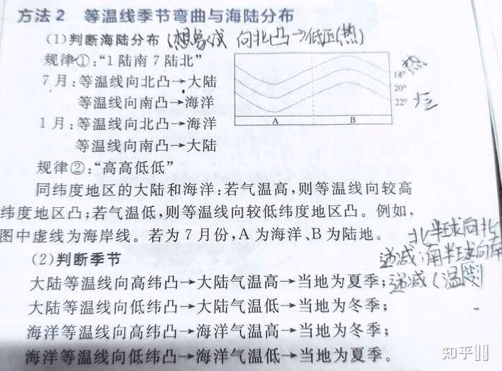 等温线季节弯曲与海陆分布?