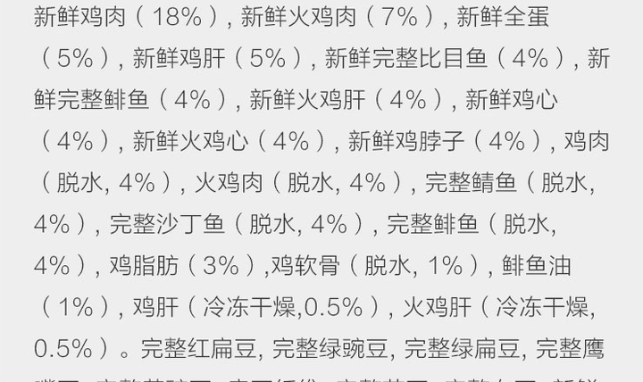 渴望鸡肉猫粮原料