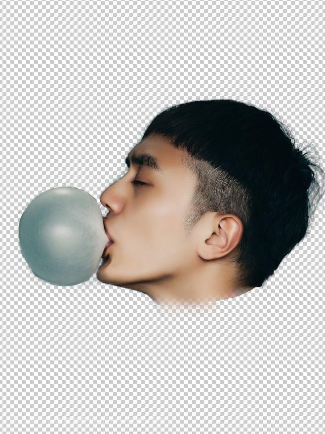 怎样用PS这样的泡泡糖吹出来的人头? - 穆蠹雠