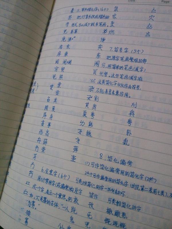 (初中曾经手抄过一份二简字表,也是无聊