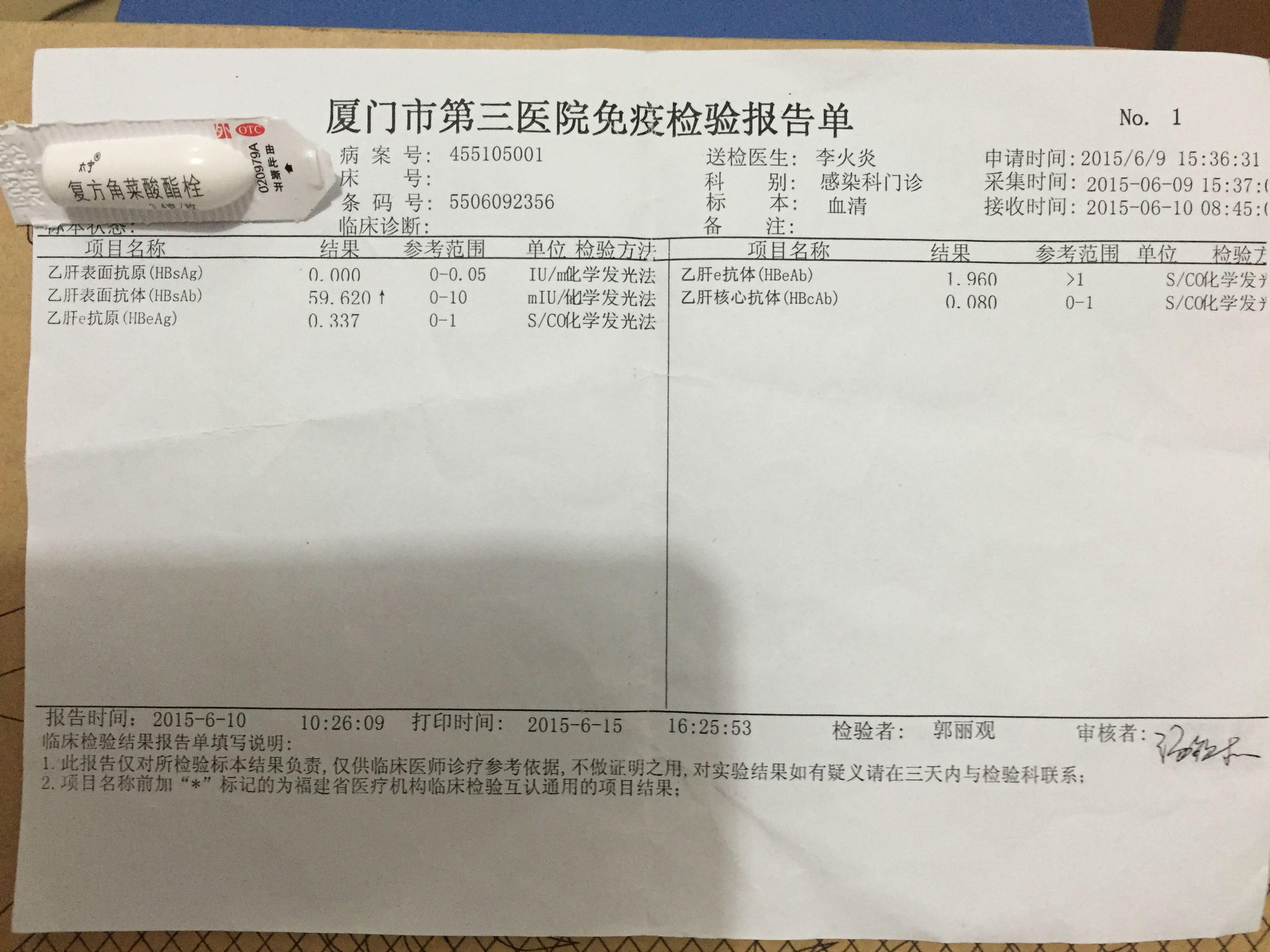 乙肝两对半各参数代表什么意思?