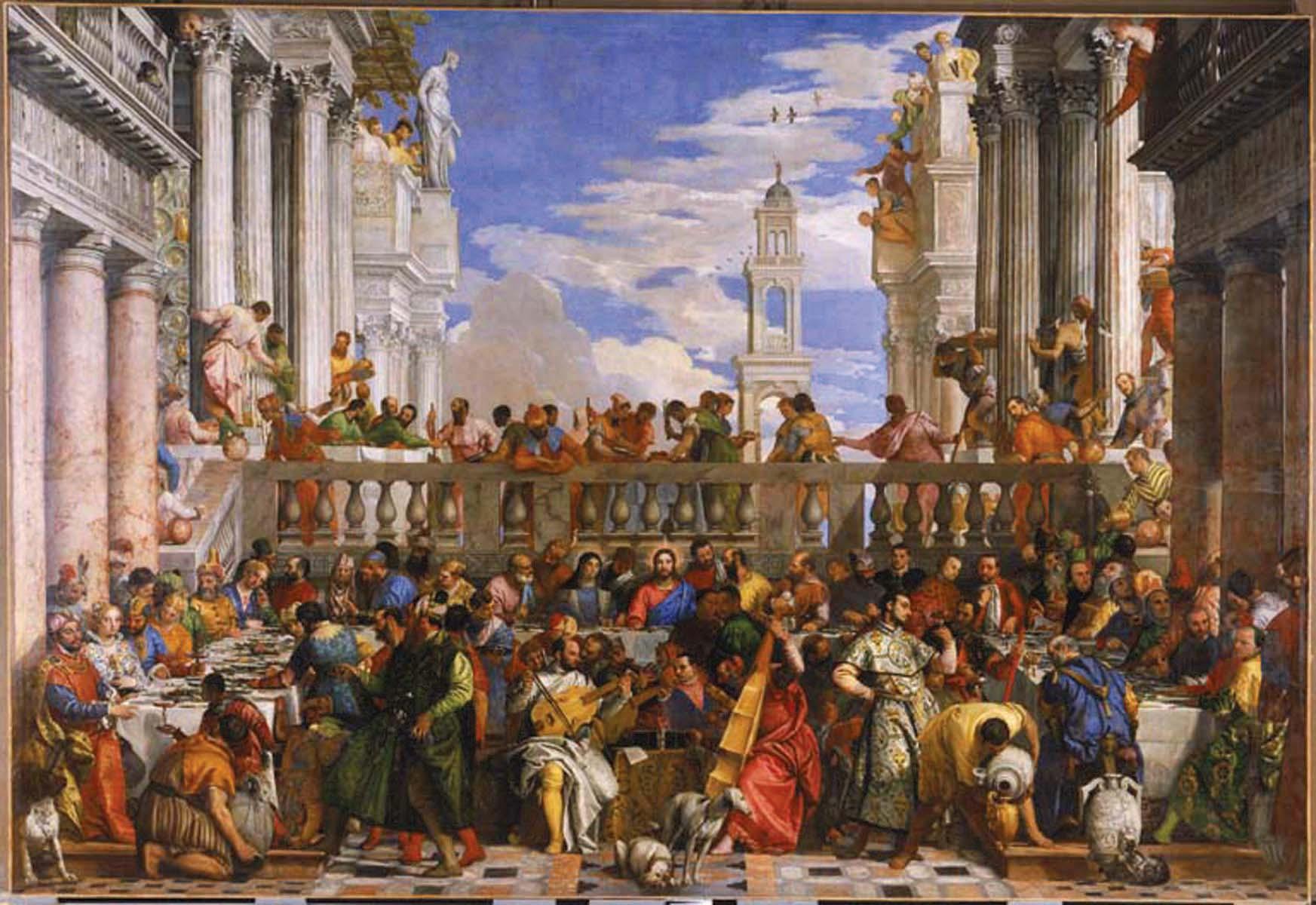 委罗内塞《加纳的婚礼》,就卢浮宫《蒙娜丽莎》正对面的,我最喜欢的画