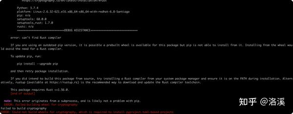 Python Oss Error Failed Building Wheel For Cryptography