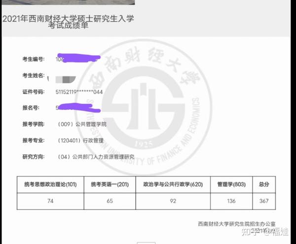 上岸西南财经大学行政管理专业经验分享学习不好的学姐告诉你考研不难