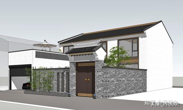 村里超赞的新中式二层别墅经济漂亮简单设计也能出好图