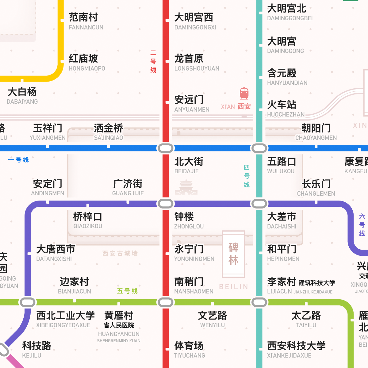 141 人 赞同了该文章 时隔三年多更新西安线路图,正好5二期正式名字