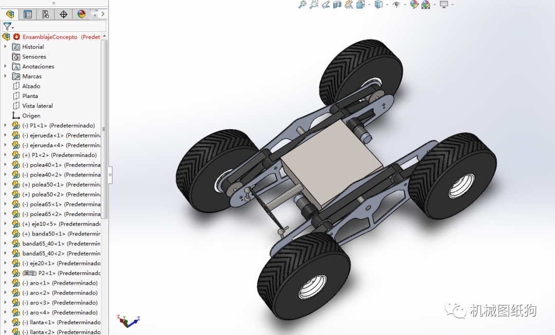 【其他车型】摇臂转向架全地形小车3d图纸 solidworks