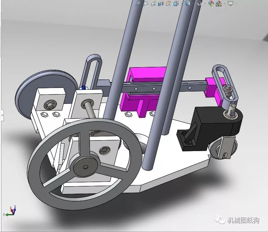 【工程机械】走"s"型无碳小车三维图纸 solidworks设计