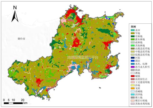 分享山东省2000年,2010年土地利用图