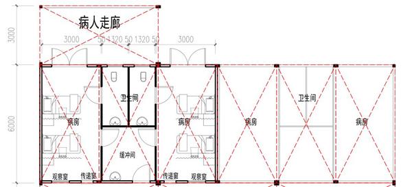 比如确诊病房,两个病房之间只需要一个缓冲间