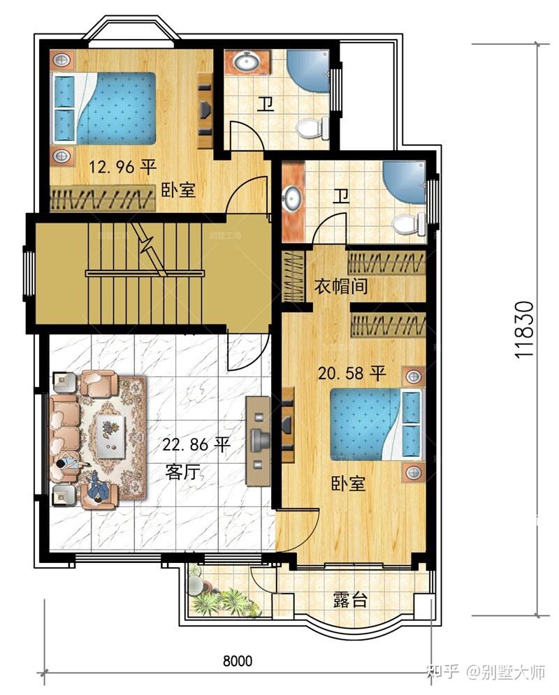 设计绝绝子的新农村90平米别墅3层主体30万左右