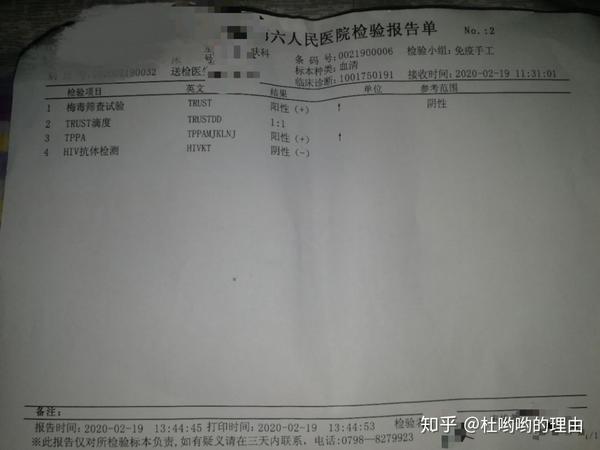 7周高危检测出梅毒阳(trust 1:1),艾滋阴的后续感受(已更新至13周