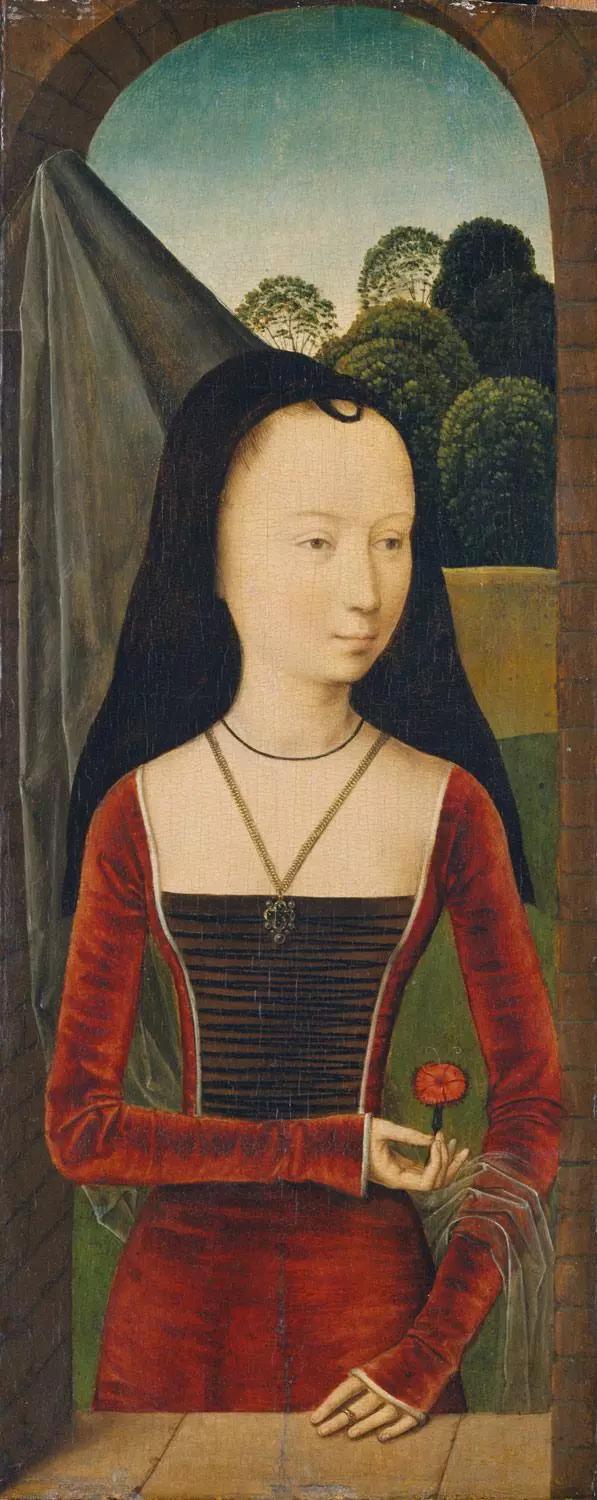 桃红色女人 汉斯·梅姆林(hans memling,1430-1495)1485-1490年 寓意