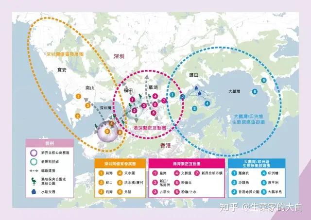 包括香港的元朗,天水围,洪水桥/厦村和元朗南,对接深圳的蛇口,南山