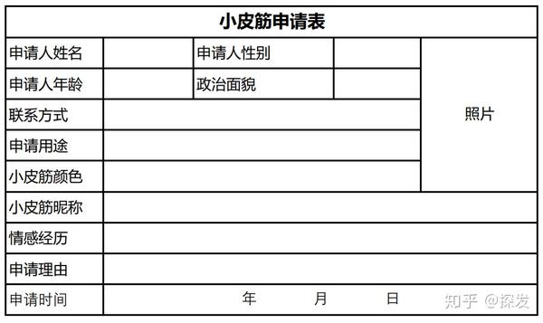 抖音小皮筋申请表图片小皮筋申请表文档下载