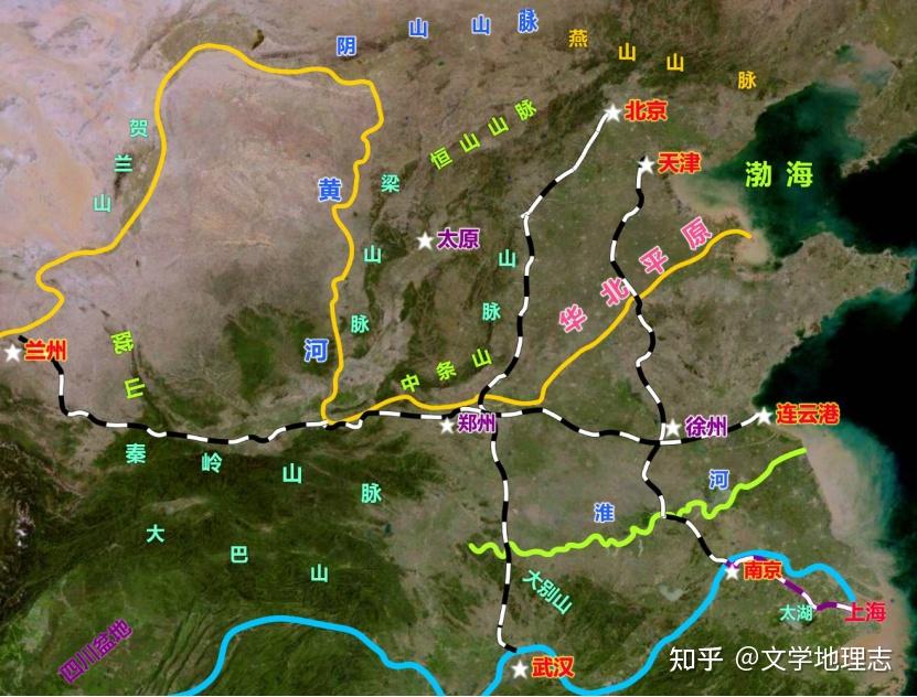 还有一条东西向的交通大动脉:陇海铁路,陇就是陇山,也就是六盘山的南